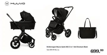 Aanbieding: Kinderwagen Muuvo Quick SE2 2-in-1 Set Chronium Black