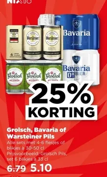 Aanbieding: Grolsch, Bavaria of Warsteiner Pils