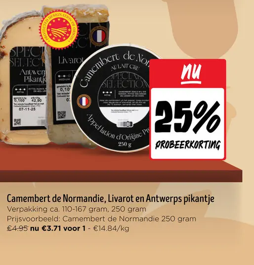 Aanbieding: Camembert de Normandie, Livarot en Antwerps p
