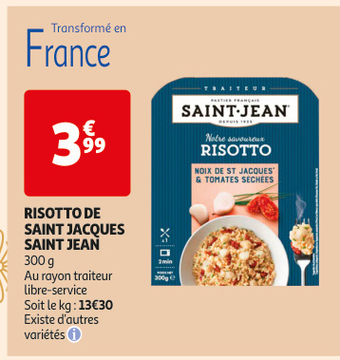 Aanbieding: RISOTTO DE SAINT JACQUES SAINT JEAN