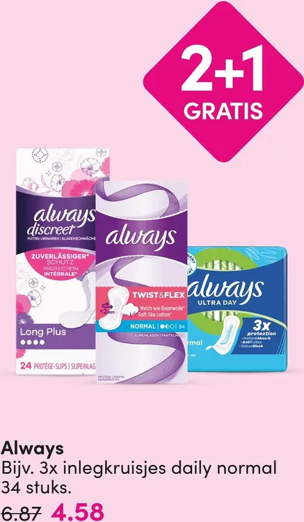 Aanbieding: Inlegkruisjes daily normal