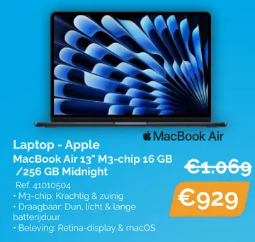 Aanbieding: Laptop - Apple MacBook Air 13" M3-chip 16 GB 