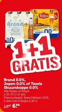 Aanbieding: Brand 0.0%, Jopen 0.0% of Texels Skuumkoppe 0,0%