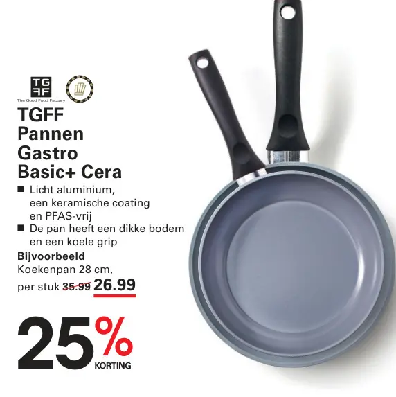 Aanbieding: Pannen Gastro Basic+ Cera Koekenpan 28 cm