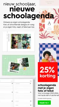 Aanbieding: schoolagenda met je eigen foto of tekst