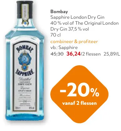 Promotie: Sapphire London Dry Gin