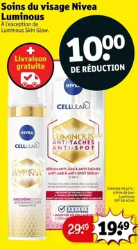 Offre: Soins du visage Nivea Luminous
