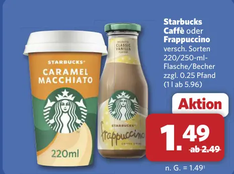 Aanbieding: Caffè oder Frappuccino