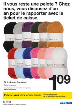 Offre: Fil à tricoter Supersoft