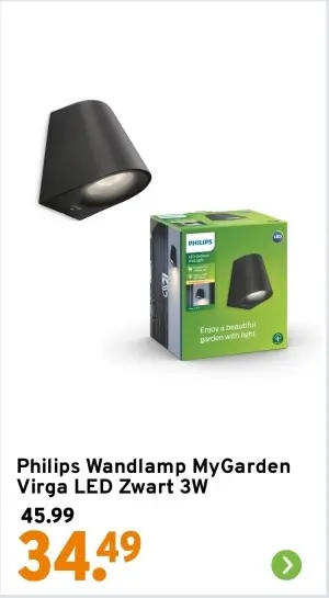 Aanbieding: Wandlamp MyGarden Virga LED Zwart