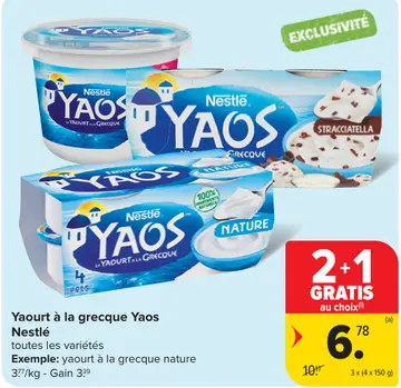 Offre: Yaourt à la grecque Yaos