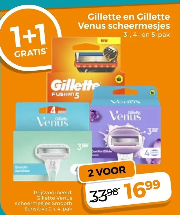 Aanbieding: Gillette en Gillette Venus scheermesjes