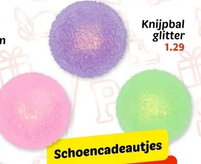 Aanbieding: Knijpbal glitter