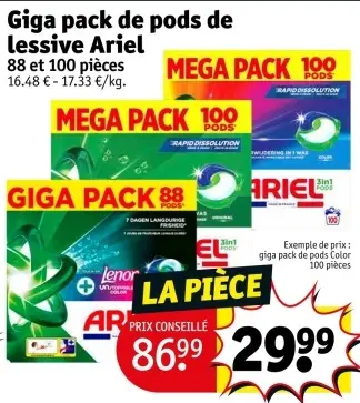 Offre: Giga pack de pods de lessive