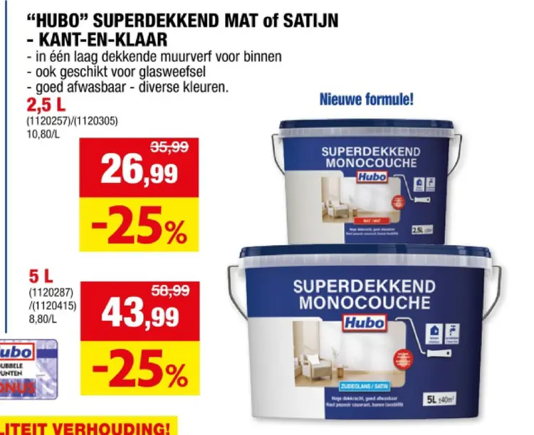 Promotie: SUPERDEKKEND MAT of SATIJN