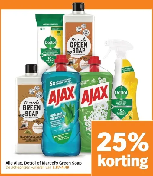Aanbieding: Ajax, Dettol of Marcel's Green Soap