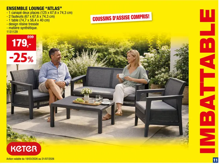Offre: Keter Atlas salon de jardin graphite