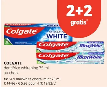 Offre: COLGATE dentifrice whitening