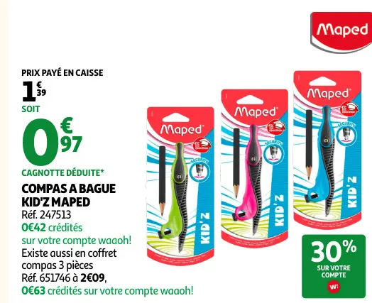 Offre: Compas a bague kid'z
