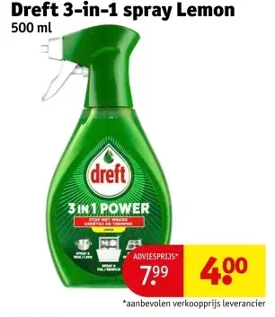 Aanbieding: Dreft 3-in-1 spray Lemon