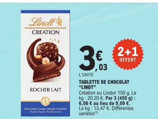 Promotie: Tablette de chocolat