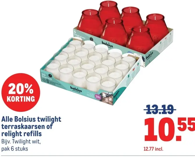 Aanbieding: Bolsius twilight terraskaarsen of relight ref