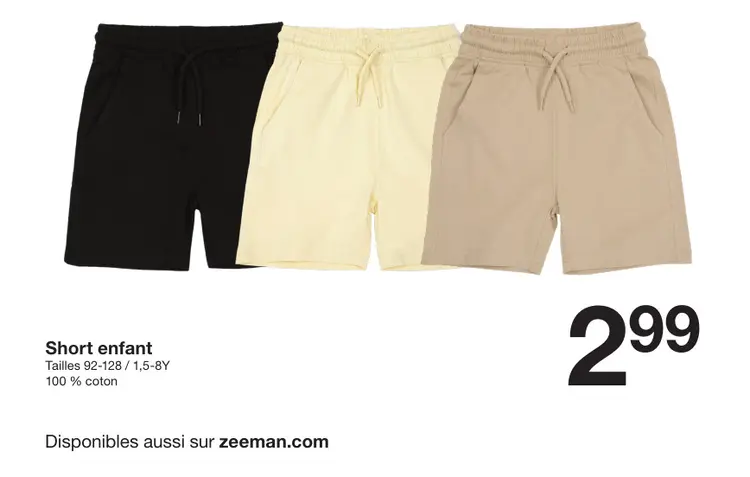 Offre: Short enfant