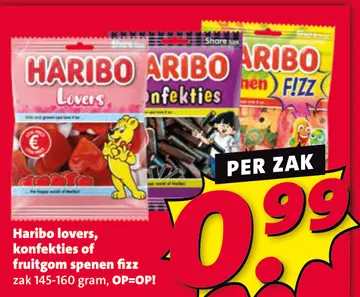 Aanbieding: Haribo lovers, konfekties of fruitgom spenen
