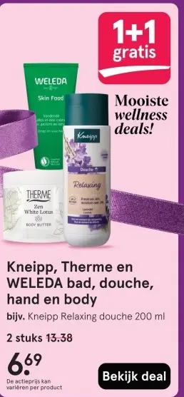 Aanbieding: Kneipp, Therme en Weleda bad, douche, hand en body