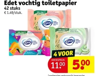 Promotie: Edet vochtig toiletpapier