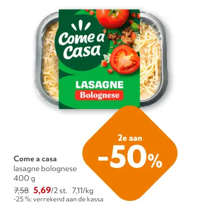 Promotie: Lasagne bolognese
