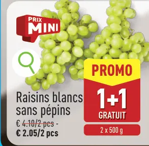 Offre: Raisins blancs sans pépins
