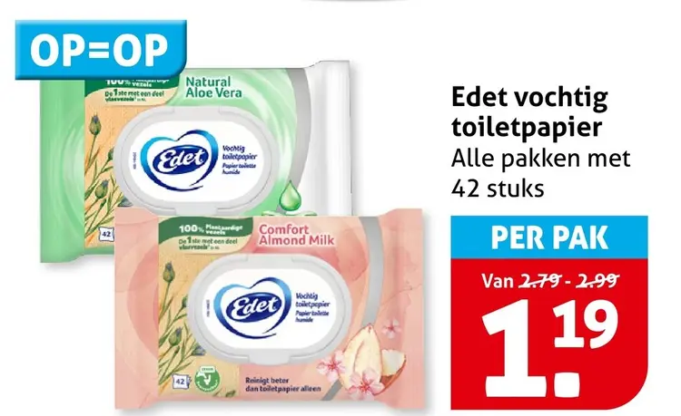 Aanbieding: Edet vochtig toiletpapier