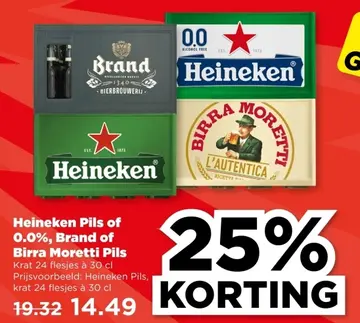 Aanbieding: Heineken Pils of 0.0%, Brand of Birra Moretti Pils