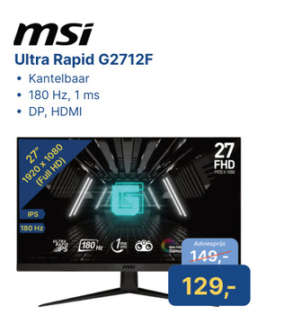 Aanbieding: msi Ultra Rapid G2712F