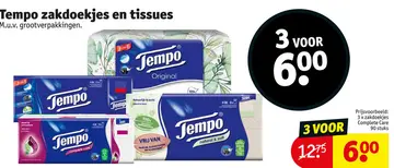 Aanbieding: Tempo zakdoekjes en tissues