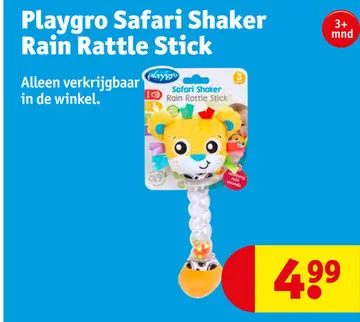 Aanbieding: Playgro Safari Shaker Rain Rattle Stick