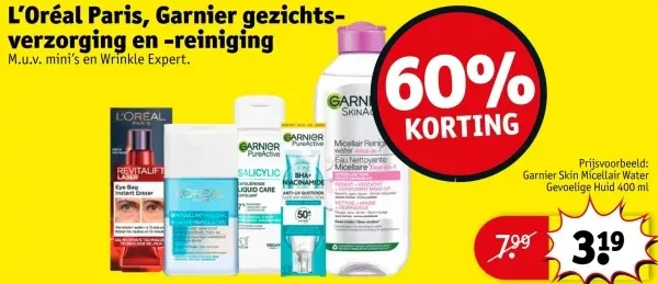 Aanbieding: L'Oréal Paris, Garnier gezichtsverzorging en -reiniging