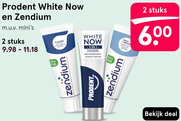 Aanbieding: Prodent White Now en Zendium