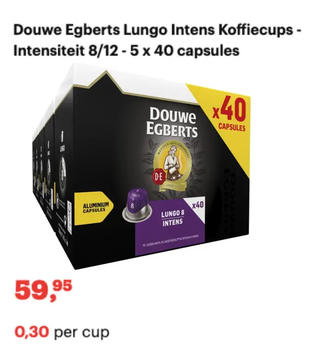 Promotie: Lungo Intens Koffiecups