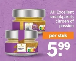 Aanbieding: AH Excellent smaakparels citroen of passion