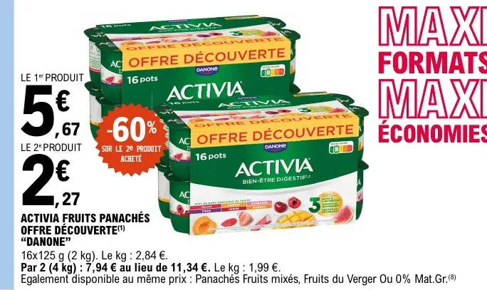 Promotie: Activia fruits panachés offre découverte