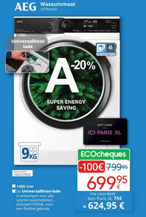 Aanbieding: AEG Wasmachine LR794HUD
