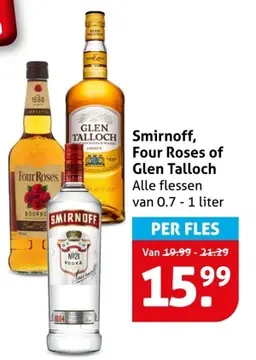 Aanbieding: Smirnoff, Four Roses of Glen Talloch