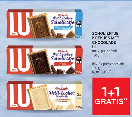 Promotie: Scholiertje koekjes met chocolade