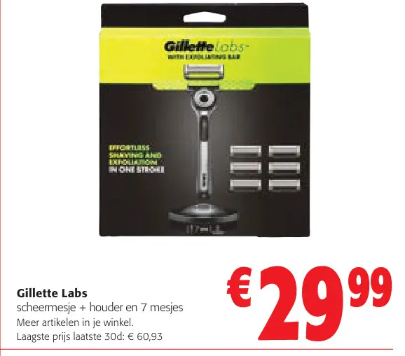 Aanbieding: scheermesje + houder en 7 mesjes