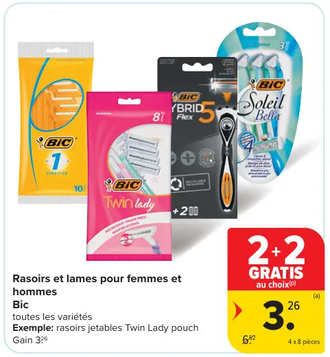 Offre: Rasoirs et lames pour femmes et hommes