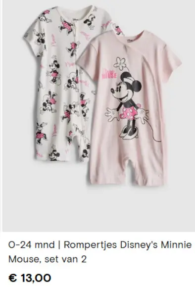 Aanbieding: Rompertjes Disney's Minnie Mouse
