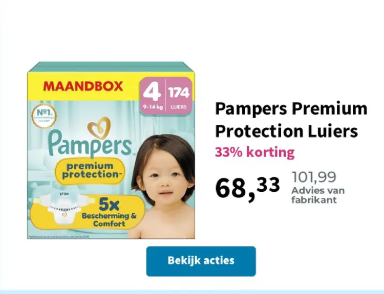 Aanbieding: Pampers Premium Protection Luiers