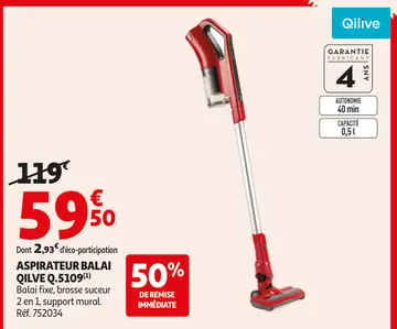 Offre: Aspirateur balai qilve q.5109